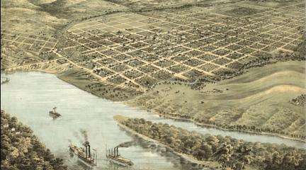 Bird's eye view of the city of Nebraska City, Otoe County, Nebraska  1868