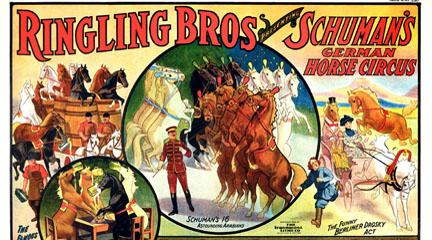 Poster, Ringling Bros presenting Schuman's.., 1909, Strobridge Litho Co., NY Lib