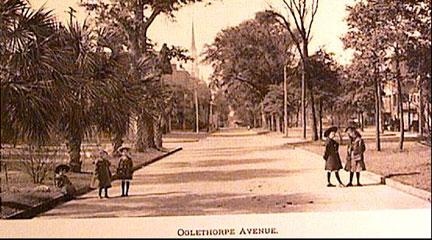 Oglethorpe Avenue photogravure, Savannah, GA