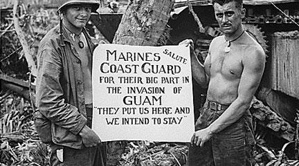 Photo, U.S. Marines salute the U.S. Coast. . . , August 1944, Flickr Commons