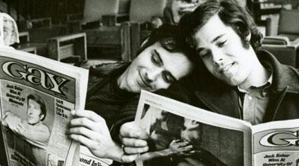 Photo, [Men reading Gay magazine], 1971,  Kay Tobin, New York Public Library 