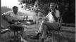 Photograph, James Reed plaing guitar, with Alan Jabbour playing fiddle, at a picnic along the New River, at Gentry Campground, off U.S. Highway 460, near Rich Creek, Virginia, September 1, 1996, Karen Singer Jabbour, Library of Congress. Photograph, James Reed plaing guitar..., Sep. 1 1996, Karen S. Jabbour, LoC.