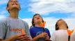 Photo, Kids watching rockets at the Summer Adventure, LANL site