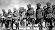 Photo, Soldiers drill in their gas masks during World War I, Flickr Commons