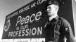 Photo, S/Sgt Billy Davis, a sentry, stands guard at the entrance to the Headquarters facilities of the Strategic Air Command, Offutt Air Force Base, Omaha, Nebraska, c. June 1959, National Security Archive Photo, S/Sgt Billy Davis, a sentry, c. June 1959, National Security Archive