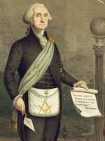 Detail of 1866 lithograph of Washington as a Freemason, Library of Congress