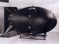 Photo, Fat Man plutonium implosion nuclear weapon, The Atomic Bomb. . . 