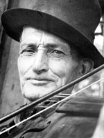 Photo, John Stone playing fiddle, 1939