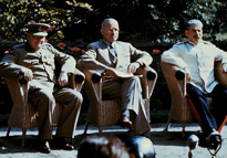 Photo, Truman, Churchill, and Stalin at the Potsdam Conference