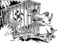 Cartoon, Cages cost money! Buy More U.S. Savings Bonds and Stamps!, c. WWII