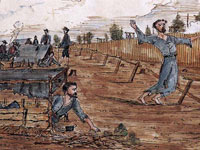 Watercolor, The Dead Line, Andersonville Prison, Ga., Knox Sneden