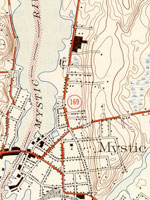 Map, "Mystic, CT-NY-RI Quadrangle," 1944