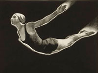 Lithograph, "Swan dive," Mabel W. Jack, 1939. 