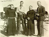 Photo, Fr. Augustine on location with film Westerners