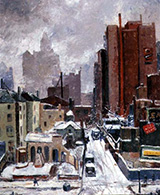 Oil on Canvas, Untitled Winter Scene, Ceil Rosenberg, 1934 