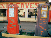 Photo, Abandoned gas station, David Falconer, April 1974