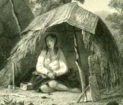 Image, Detail from "Menstrual Lodge," James D. Smillie and Seth Eastman, Information Respecting the History, Condition and Prospects of the Indian Tribes of the United States, Volume 5, 1853, Prairie Fire Image, Menstrual Lodge, James D. Smillie, Vol 5, 1853, Prairie Fire