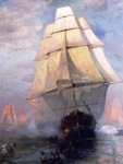 Oil on canvas, 1884, USS Constitution. . . , Davidson, USS Constitution Museum